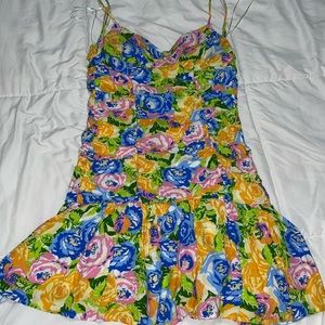 Zara printed dress with draping